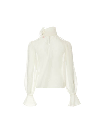 Swan Scarf Blouse Set