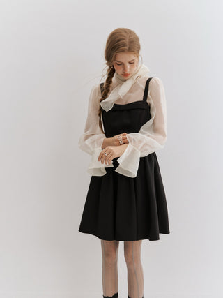 Swan Scarf Blouse Set