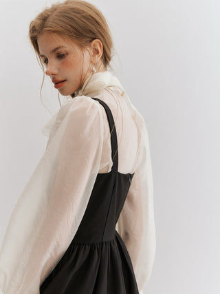 Swan Scarf Blouse Set
