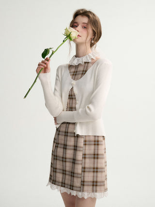 Tartan Check Halter Neck Mini Dress