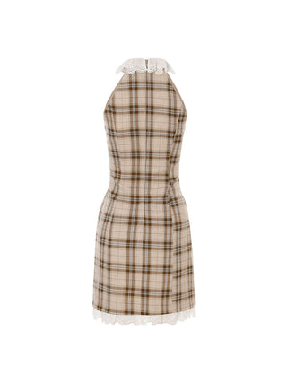 Tartan Check Halter Neck Mini Dress