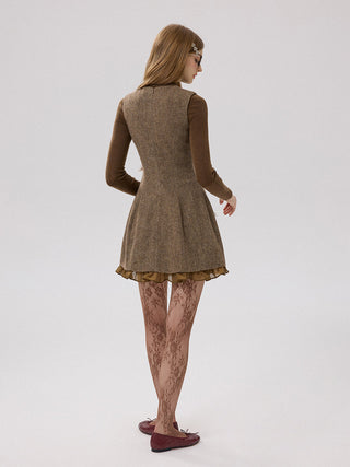 Taupe Bloom Mini Dress
