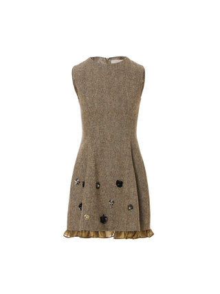 Taupe Bloom Mini Dress