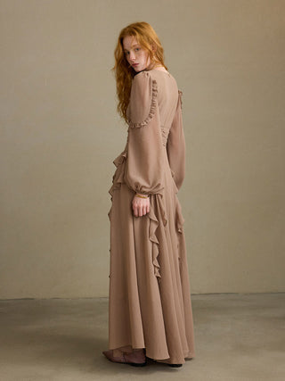 Truffle Ruffle Long Dress