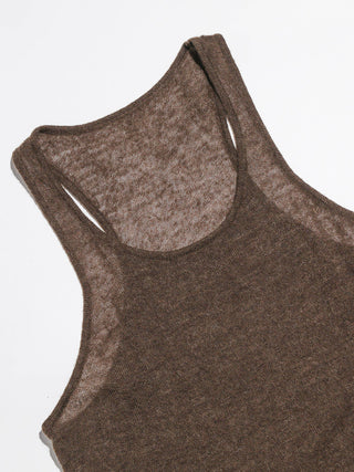 Veil Layered Knit Set Brown