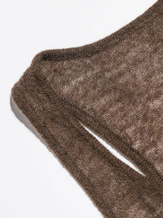 Veil Layered Knit Set Brown