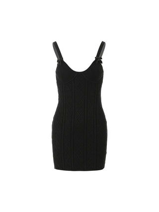 Veloa Cable Knit Mini Dress