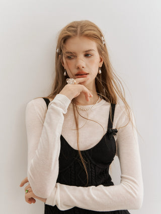 Veloa Cable Knit Mini Dress