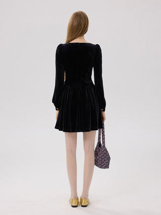 Velvet Ribbon Mini Dress
