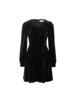 Velvet Ribbon Mini Dress