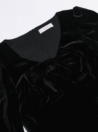 Velvet Ribbon Mini Dress