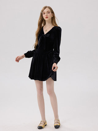 Velvet Ribbon Mini Dress
