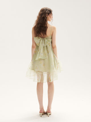 Verni Back Ribbon Mini Dress