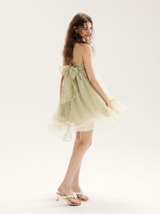Verni Back Ribbon Mini Dress