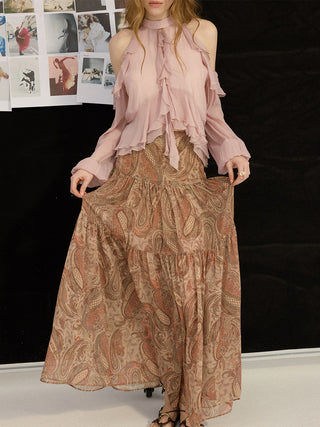 Vintage Paisley Maxi Skirt