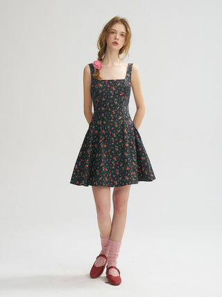 Vintage Garden Flare Mini Dress