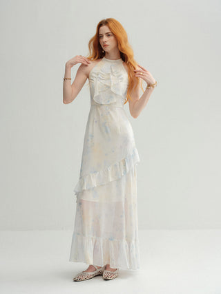 Water Garden Halterneck Maxi Dress