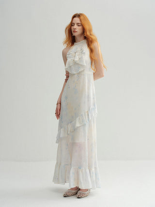 Water Garden Halterneck Maxi Dress