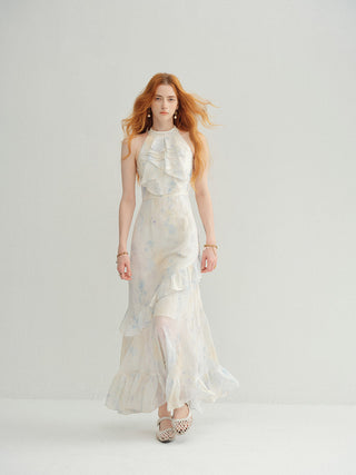 Water Garden Halterneck Maxi Dress