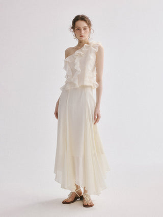 Wave Unbalance Maxi Skirt