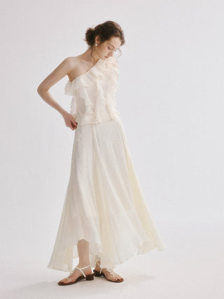 Wave Unbalance Maxi Skirt