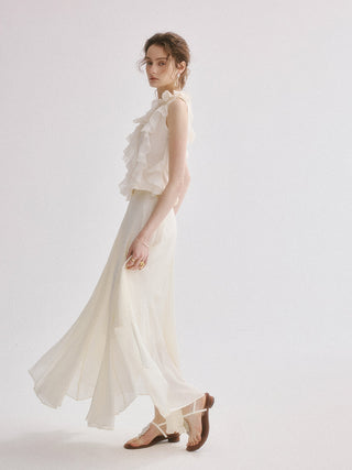 Wave Unbalance Maxi Skirt