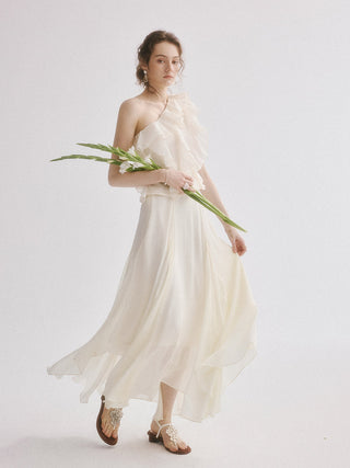 Wave Unbalance Maxi Skirt