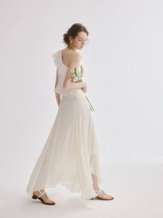 Wave Unbalance Maxi Skirt