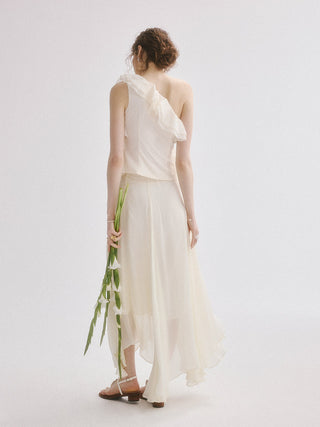 Wave Unbalance Maxi Skirt