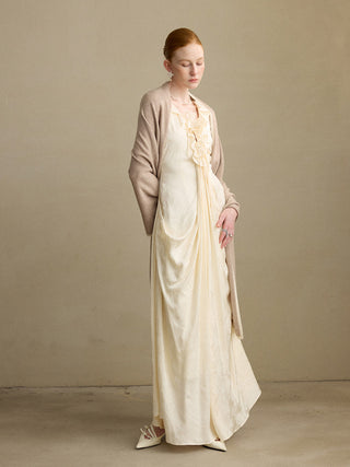 Wool Cashmere Muffler Beige