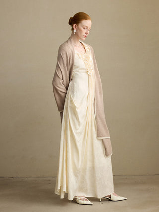 Wool Cashmere Muffler Beige