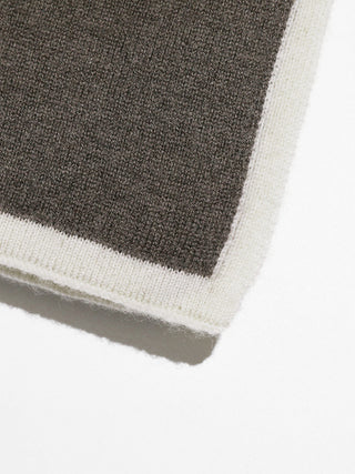 Wool Cashmere Muffler Brown