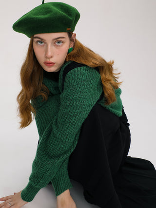 Bonita Color Knit Cardigan (Green)