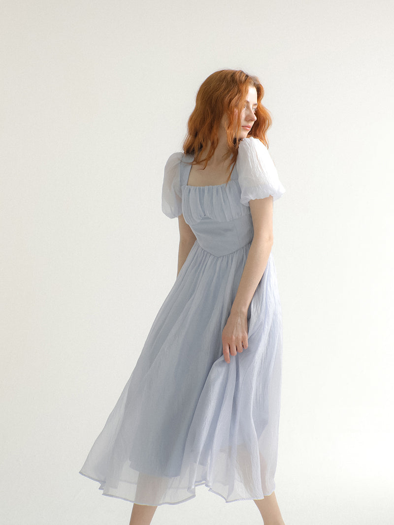 Bluemoon puff long dress