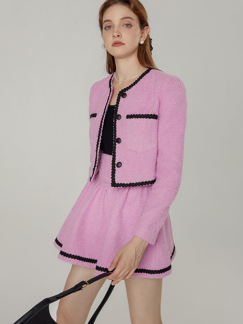 blush pink skirt Set