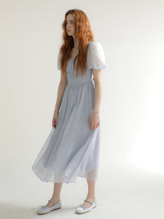 Bluemoon puff long dress